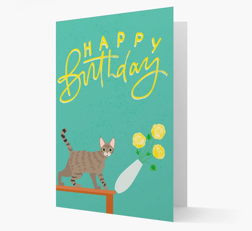 Happy Birthday Flower: Personalised {breedCommonName} Card