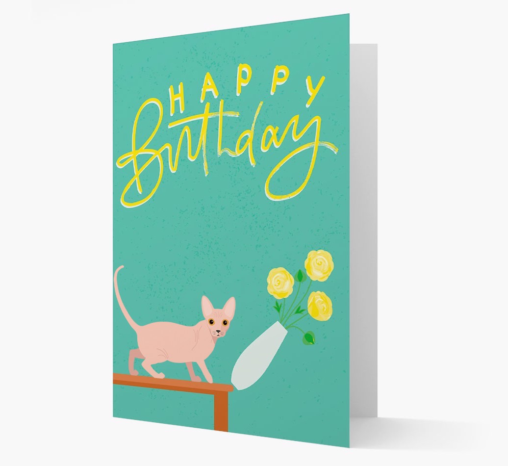 Happy Birthday Flower: Personalised {breedCommonName} Card