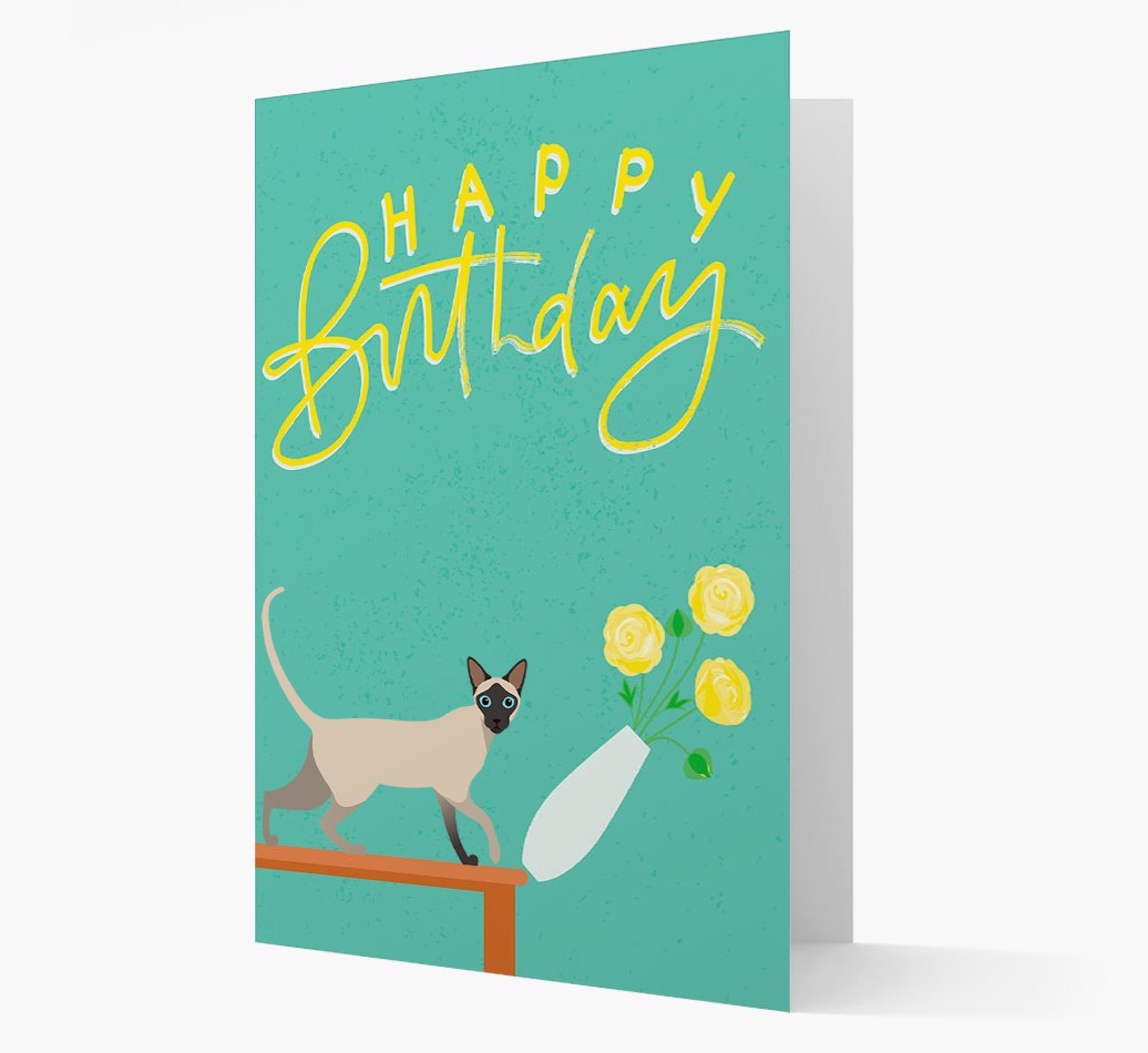 Happy Birthday Flower: Personalised {breedCommonName} Card