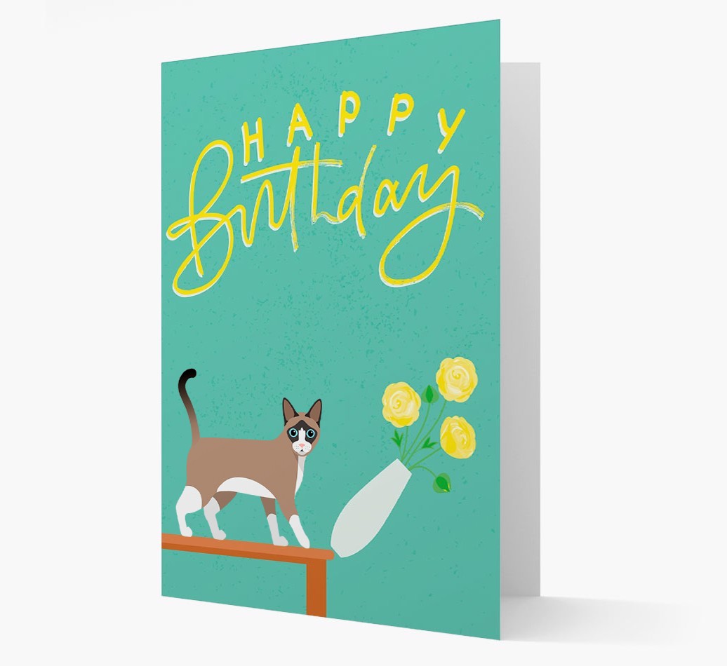Happy Birthday Flower: Personalised {breedCommonName} Card