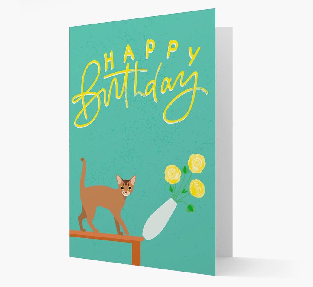 Happy Birthday Flowers: Personalized {breedCommonName} Card