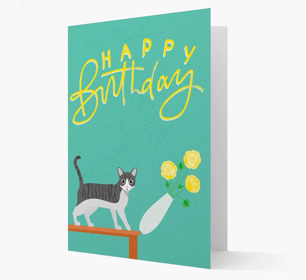 Happy Birthday Flowers: Personalized {breedCommonName} Card