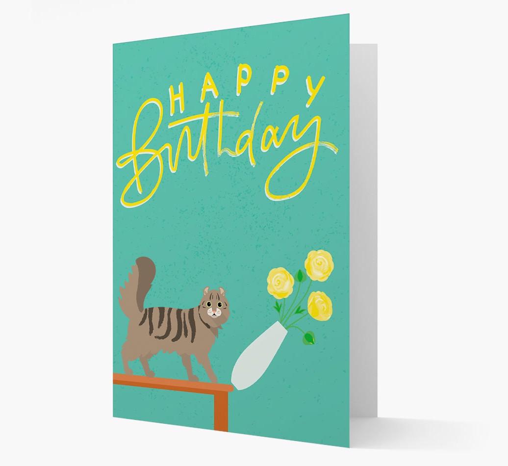 Happy Birthday Flowers: Personalized {breedCommonName} Card