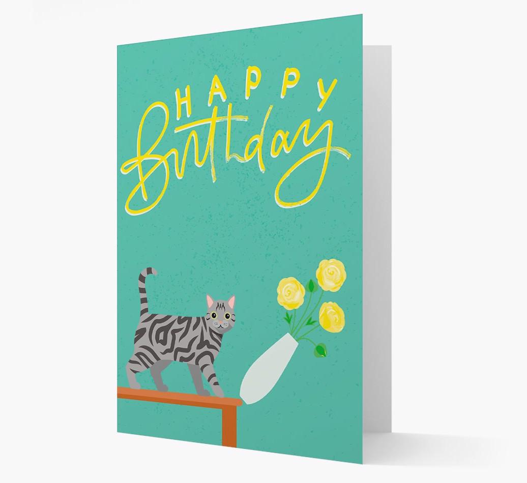 Happy Birthday Flowers: Personalized {breedCommonName} Card