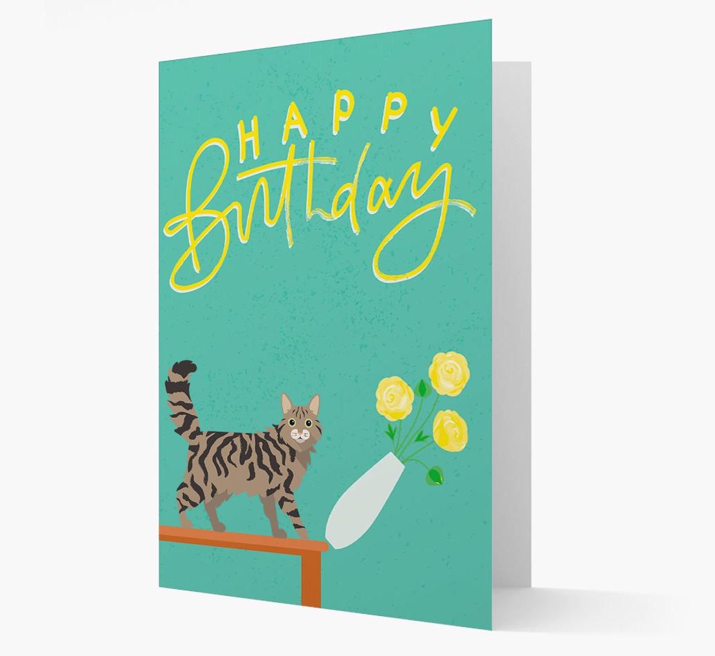 Happy Birthday Flowers: Personalized {breedCommonName} Card