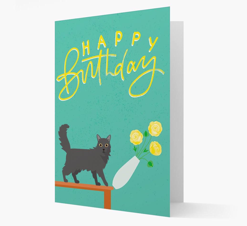 Happy Birthday Flowers: Personalized {breedCommonName} Card