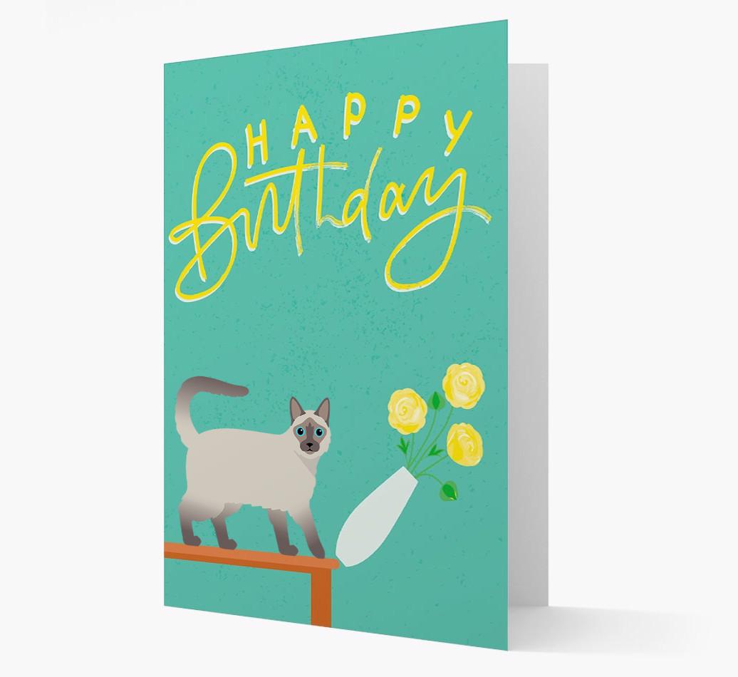 Happy Birthday Flowers: Personalized {breedCommonName} Card