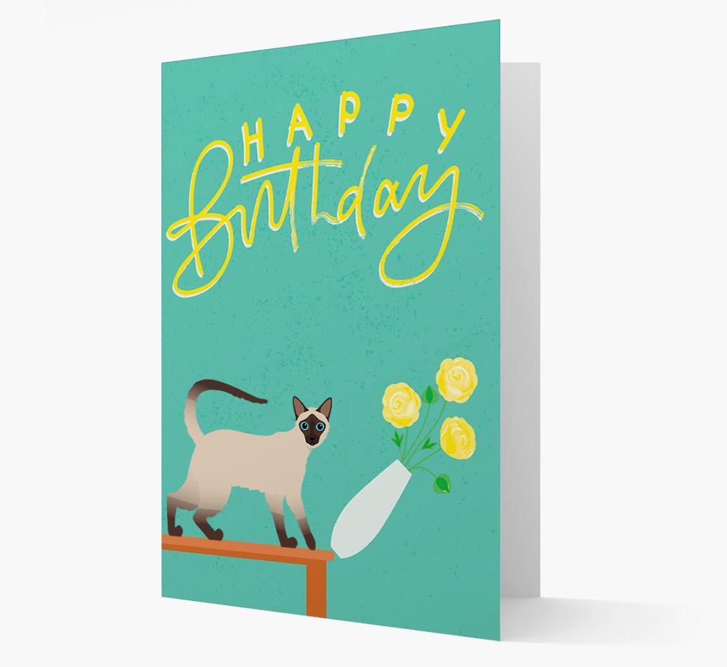 Happy Birthday Flowers: Personalized {breedCommonName} Card