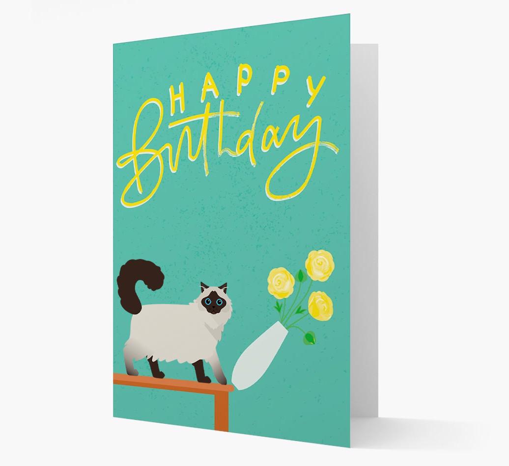 Happy Birthday Flowers: Personalized {breedCommonName} Card