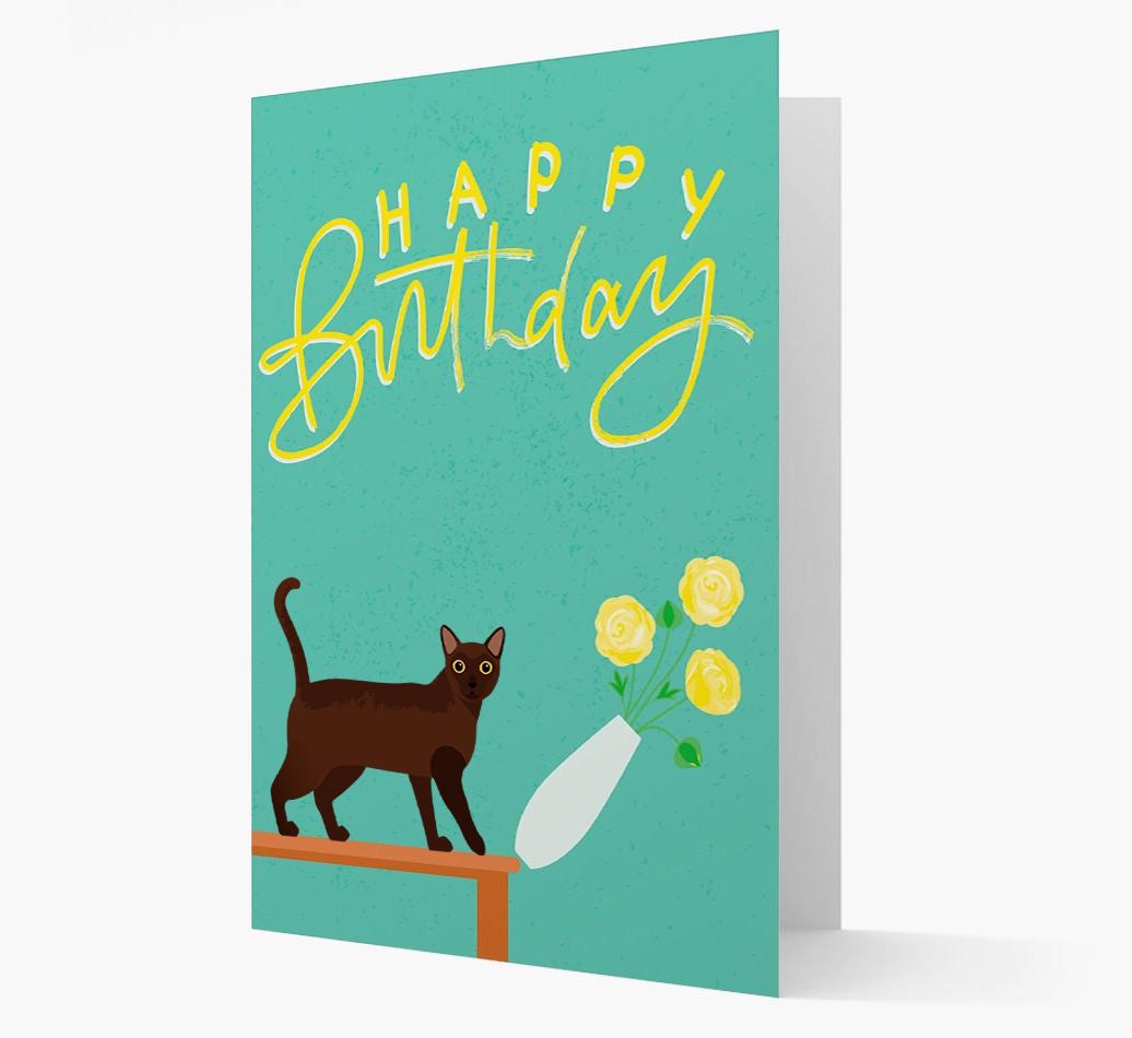 Happy Birthday Flowers: Personalized {breedCommonName} Card