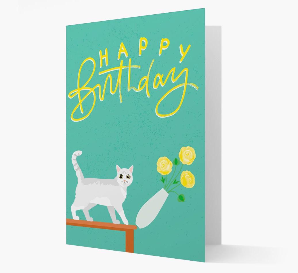 Happy Birthday Flowers: Personalized {breedCommonName} Card