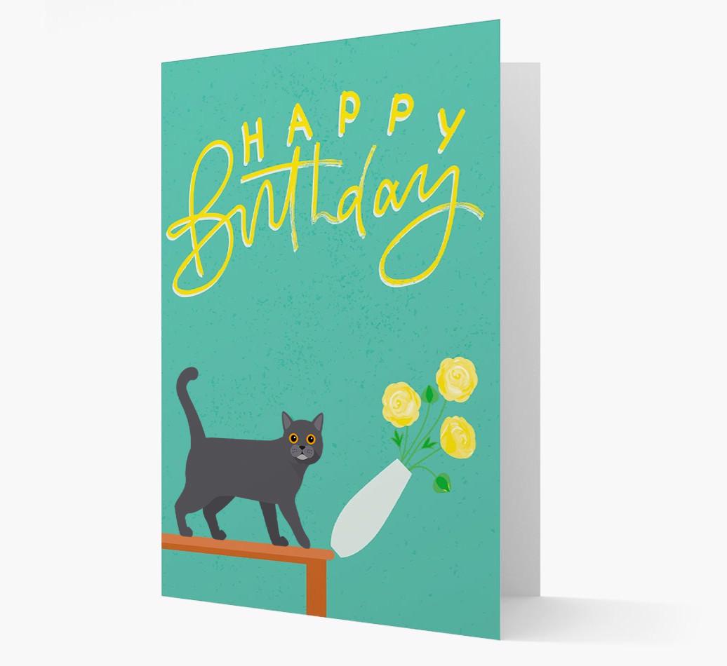 Happy Birthday Flowers: Personalized {breedCommonName} Card