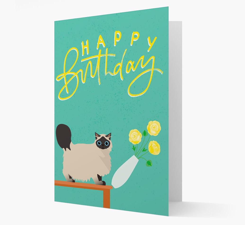 Happy Birthday Flowers: Personalized {breedCommonName} Card