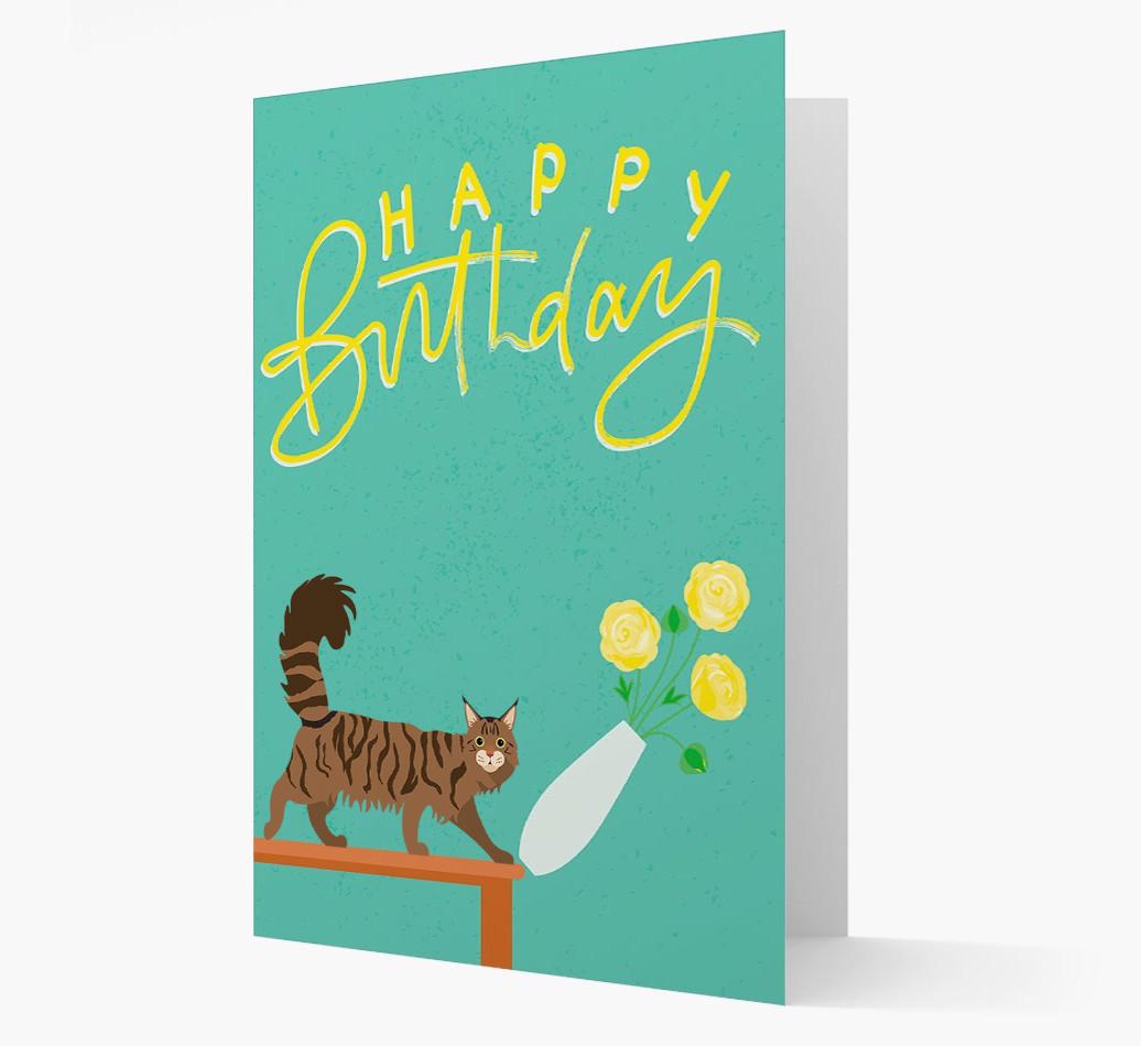 Happy Birthday Flowers: Personalized {breedCommonName} Card
