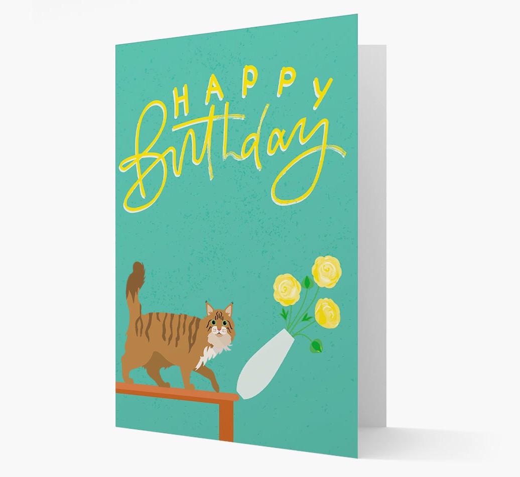 Happy Birthday Flowers: Personalized {breedCommonName} Card