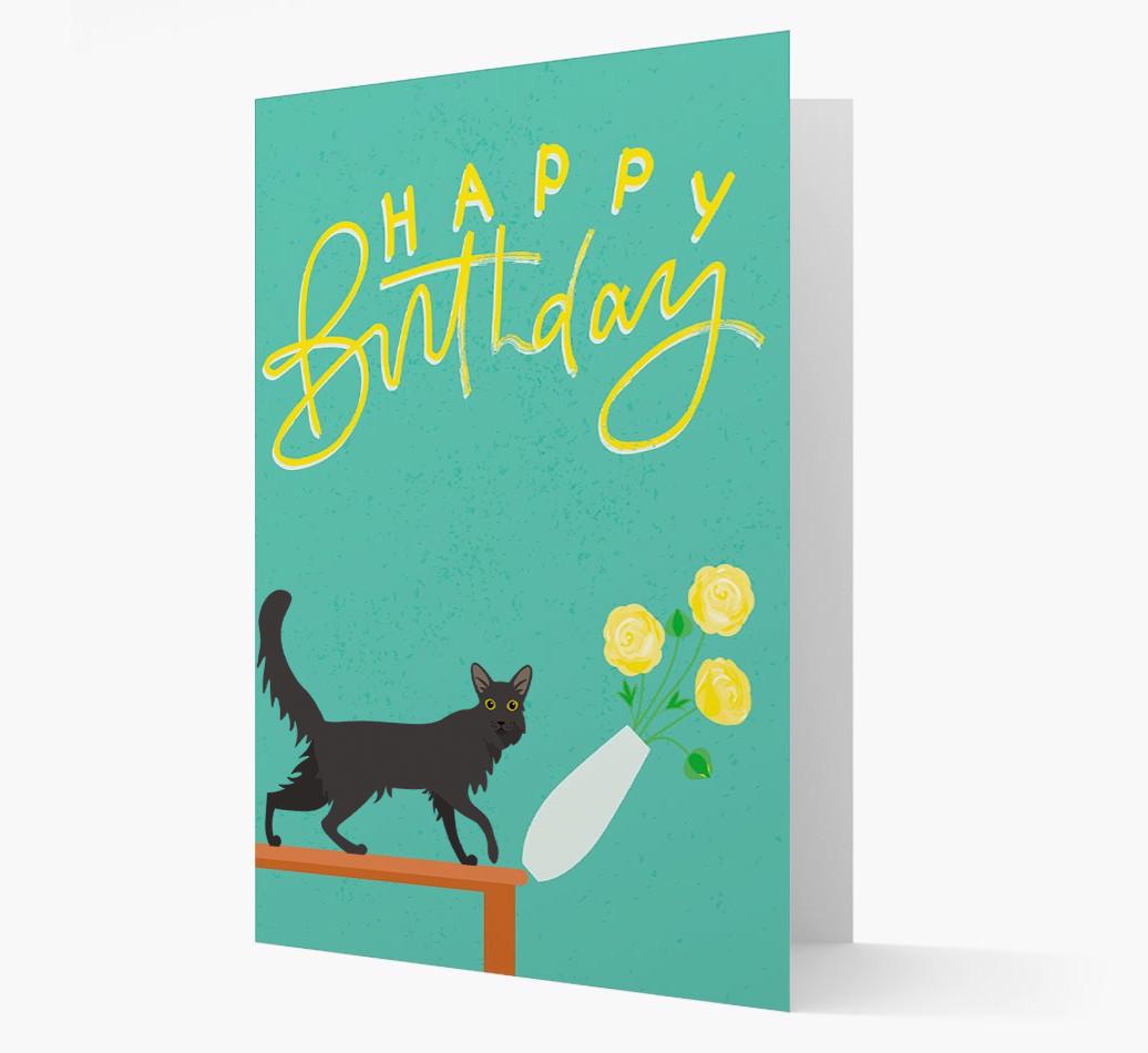 Happy Birthday Flowers: Personalized {breedCommonName} Card