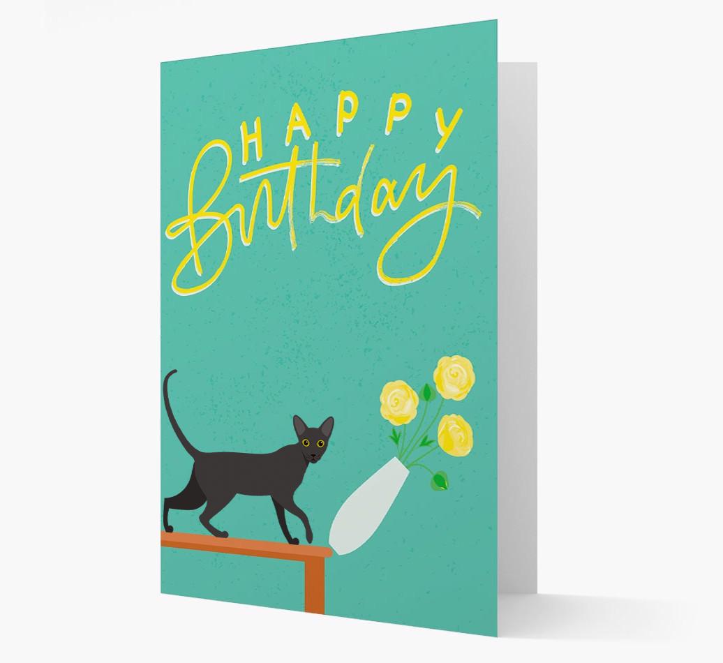 Happy Birthday Flowers: Personalized {breedCommonName} Card