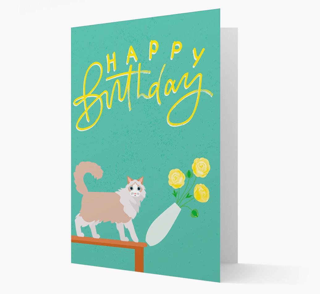 Happy Birthday Flowers: Personalized {breedCommonName} Card