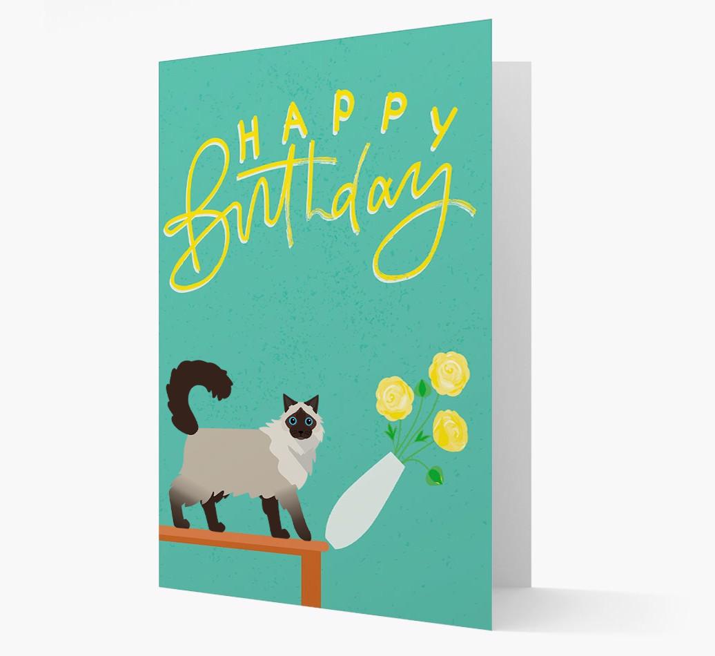 Happy Birthday Flowers: Personalized {breedCommonName} Card
