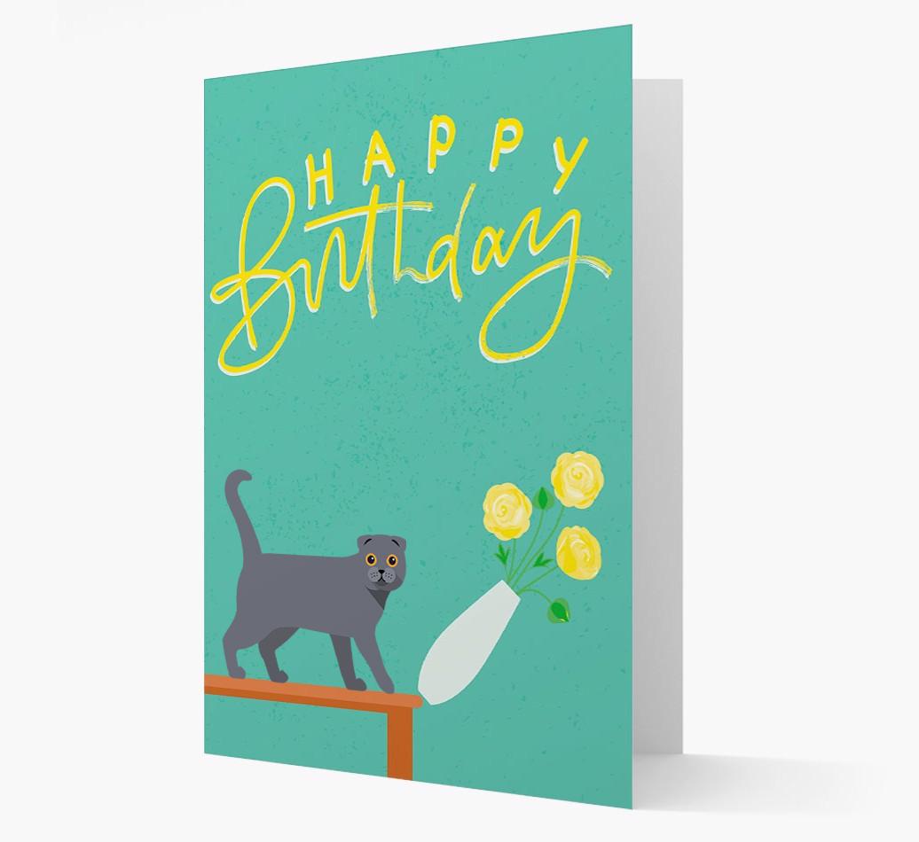 Happy Birthday Flowers: Personalized {breedCommonName} Card