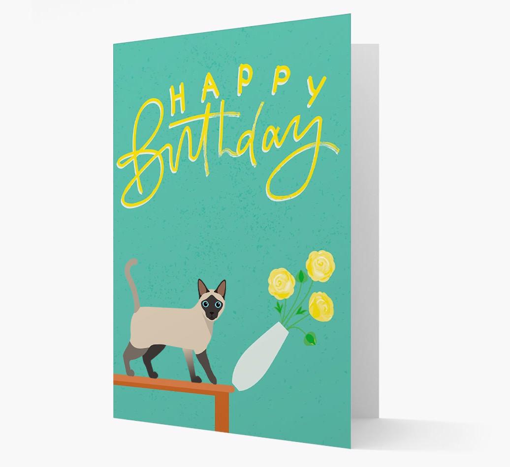 Happy Birthday Flowers: Personalized {breedCommonName} Card