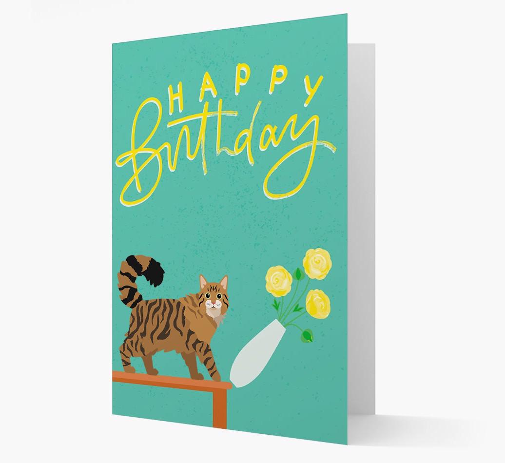 Happy Birthday Flowers: Personalized {breedCommonName} Card