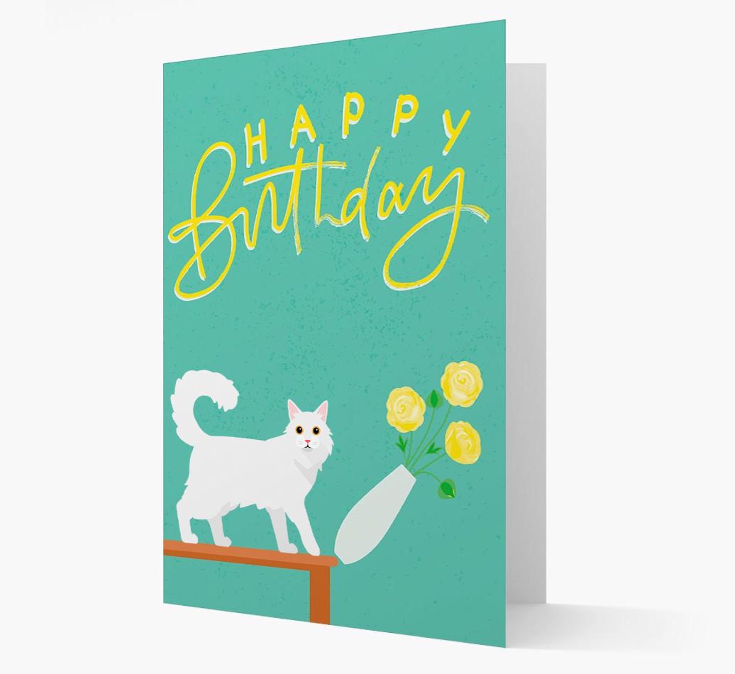 Happy Birthday Flowers: Personalized {breedCommonName} Card