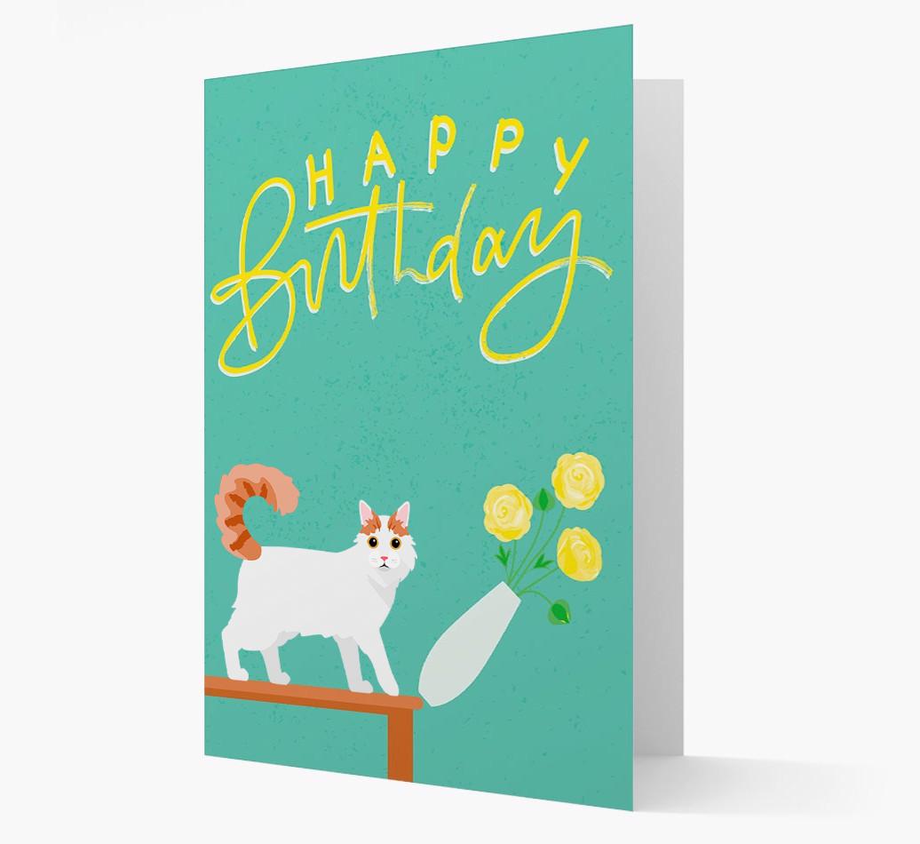 Happy Birthday Flowers: Personalized {breedCommonName} Card