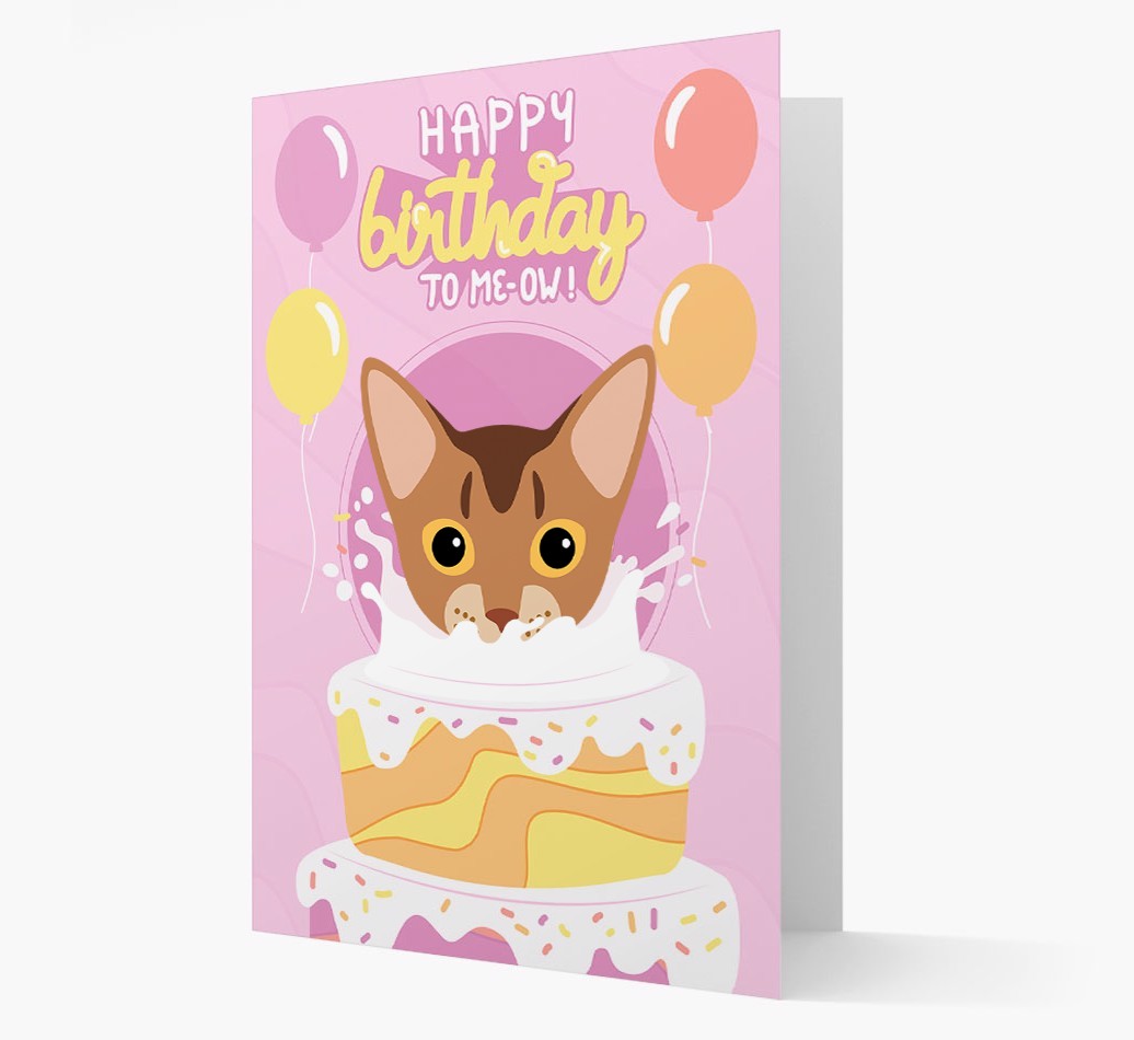 Happy Birthday To Meow: Personalised {breedCommonName} Card