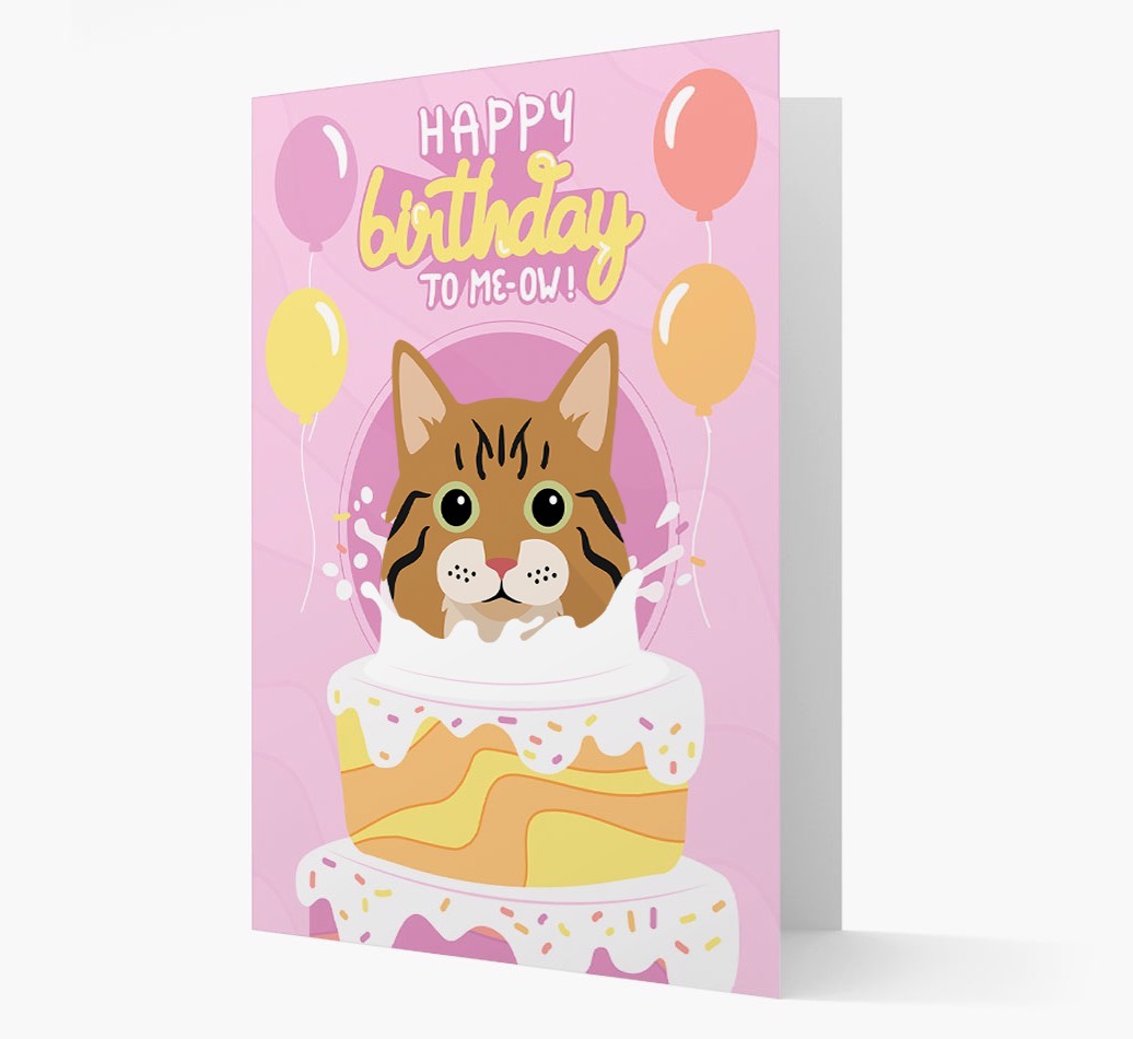 Happy Birthday To Meow: Personalised {breedCommonName} Card