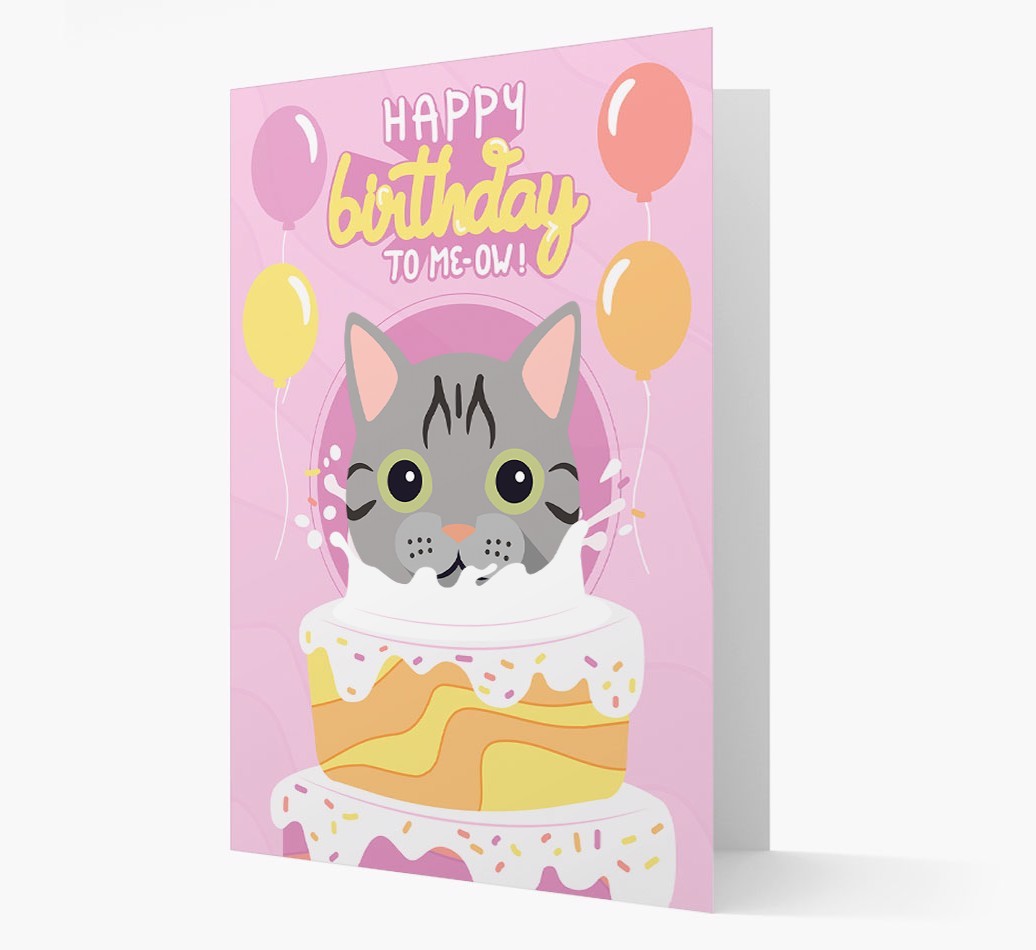 Happy Birthday To Meow: Personalised {breedCommonName} Card