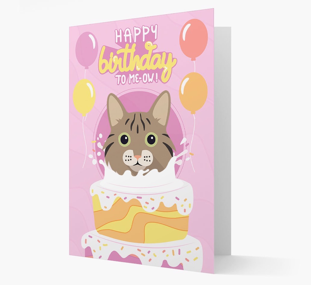 Happy Birthday To Meow: Personalised {breedCommonName} Card