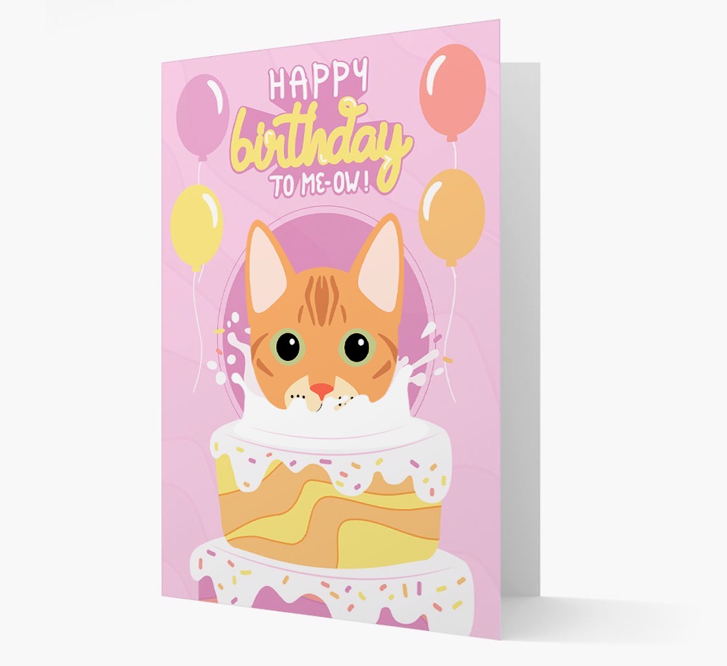 Happy Birthday To Meow: Personalised {breedCommonName} Card