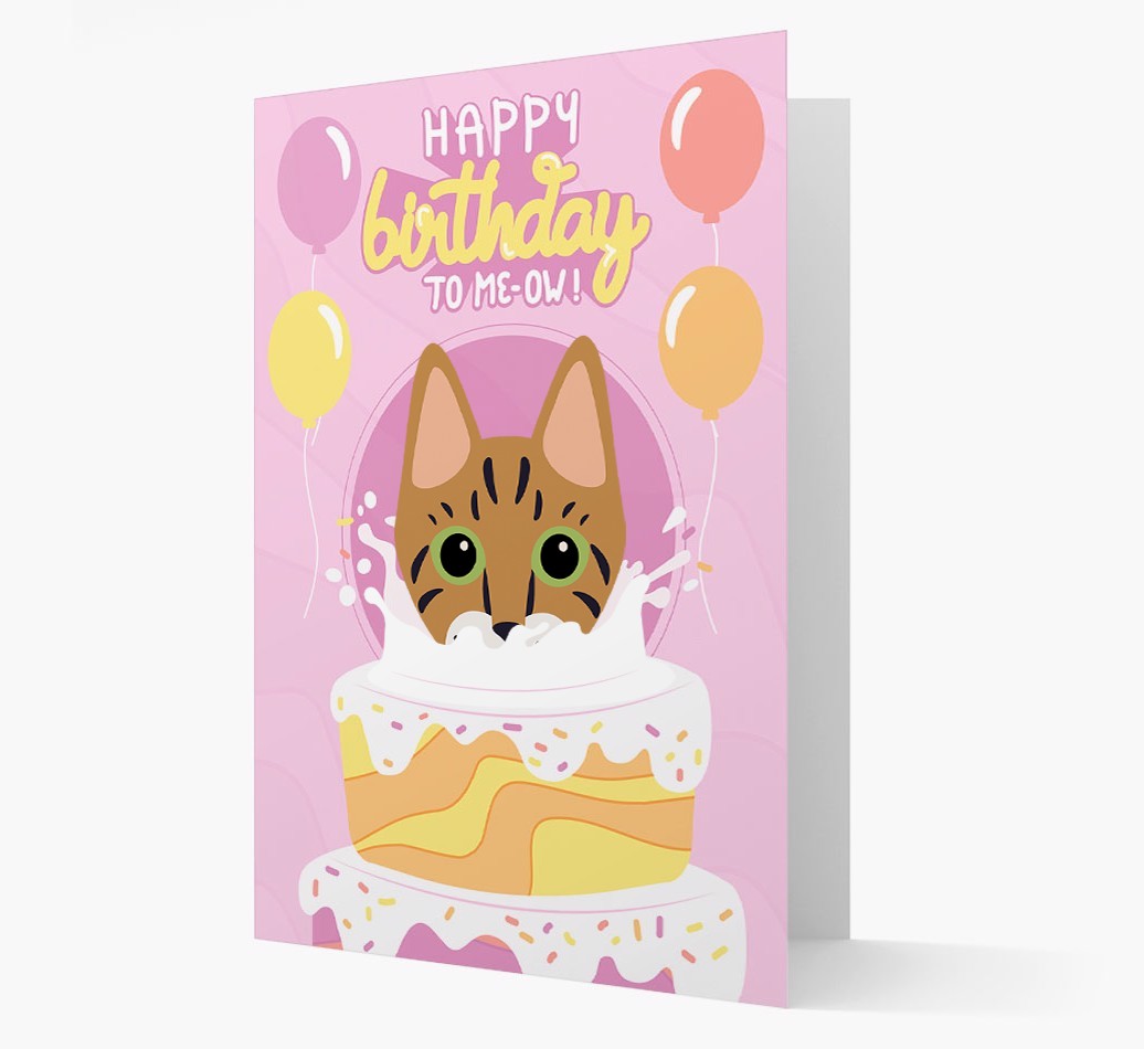 Happy Birthday To Meow: Personalised {breedCommonName} Card