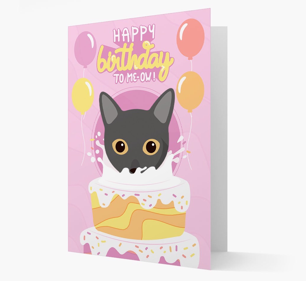 Happy Birthday To Meow: Personalised {breedCommonName} Card