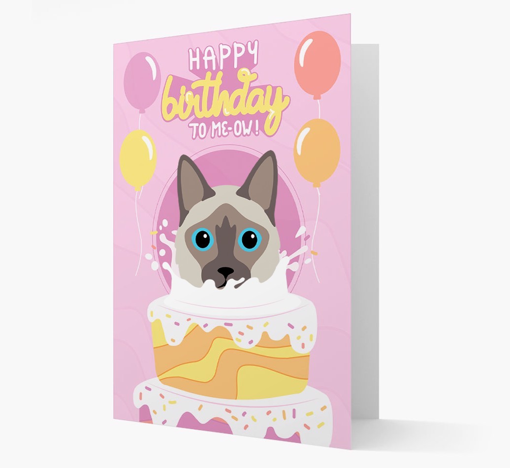 Happy Birthday To Meow: Personalised {breedCommonName} Card