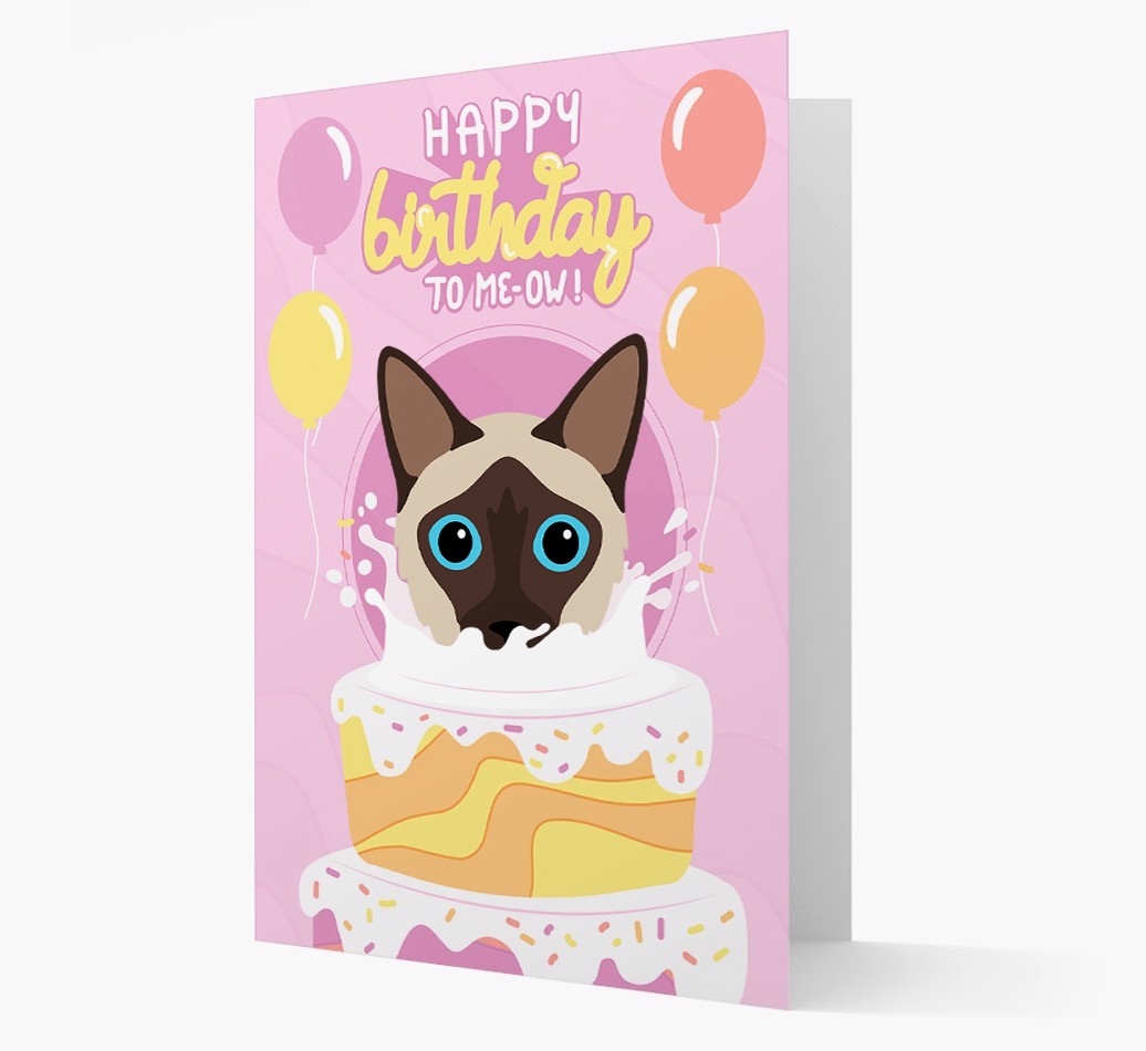 Happy Birthday To Meow: Personalised {breedCommonName} Card
