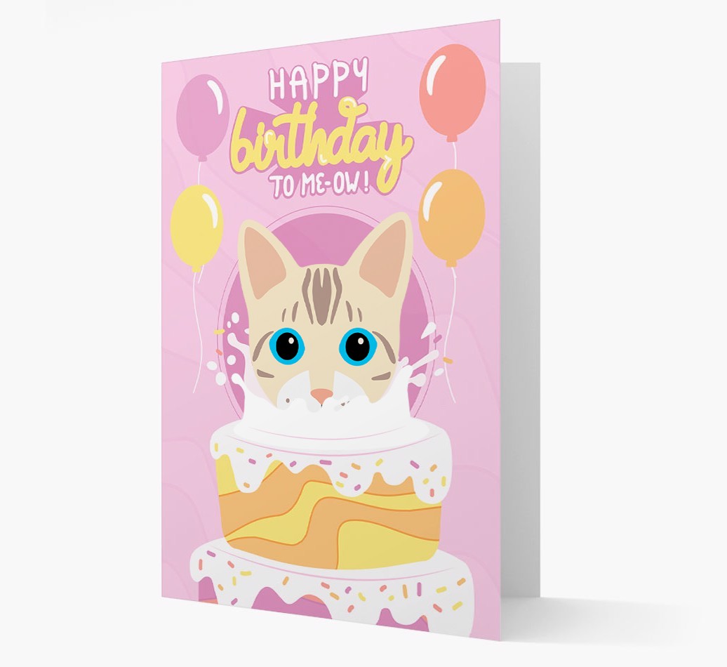 Happy Birthday To Meow: Personalised {breedCommonName} Card