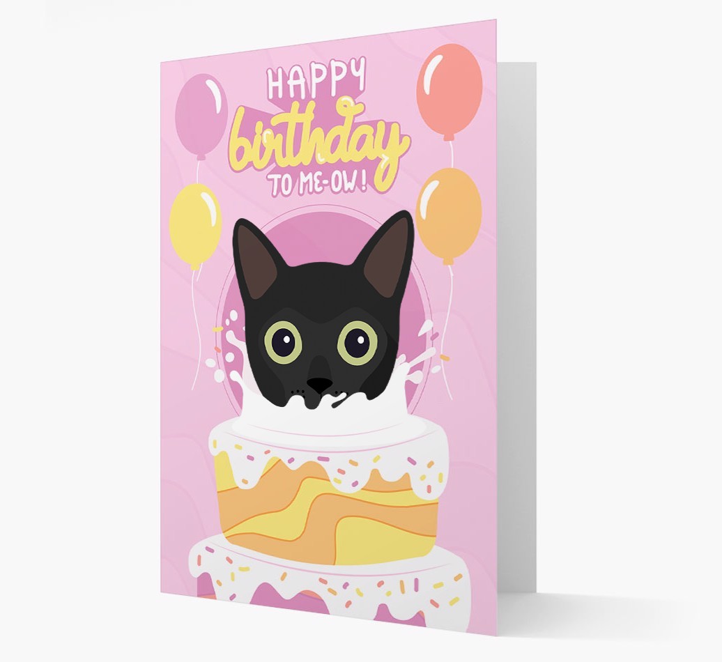 Happy Birthday To Meow: Personalised {breedCommonName} Card