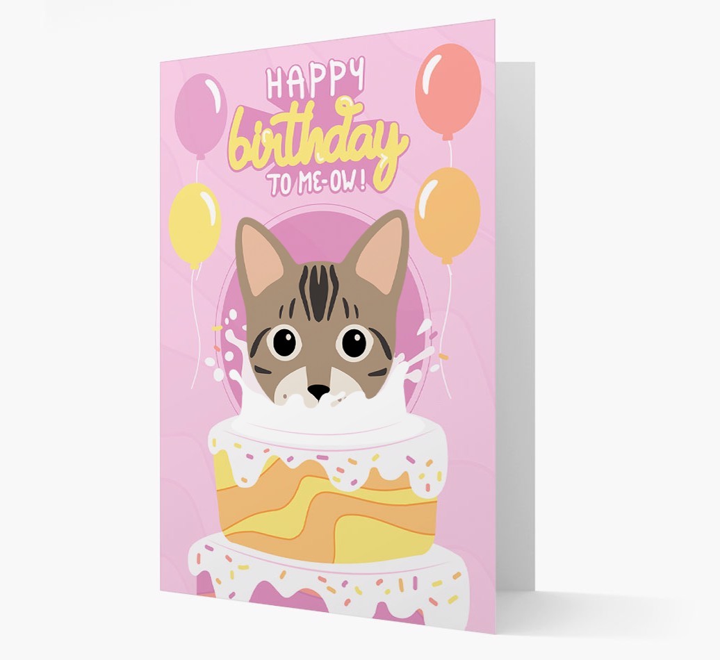 Happy Birthday To Meow: Personalised {breedCommonName} Card