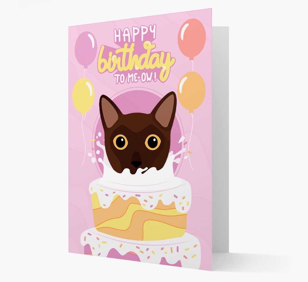 Happy Birthday To Meow: Personalised {breedCommonName} Card