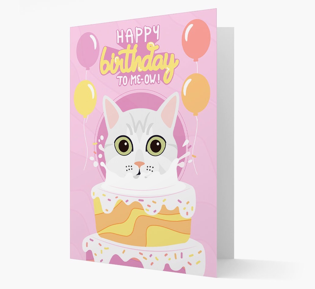 Happy Birthday To Meow: Personalised {breedCommonName} Card