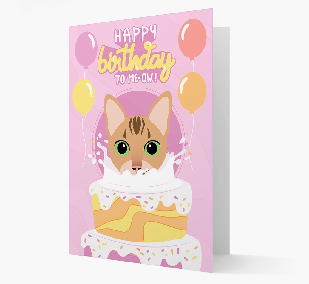 Happy Birthday To Meow: Personalised {breedCommonName} Card