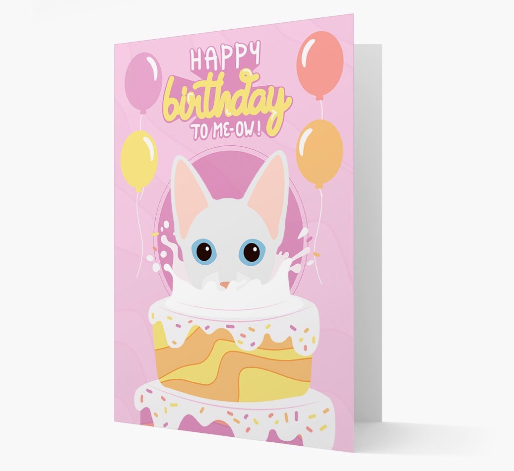 Happy Birthday To Meow: Personalised {breedCommonName} Card