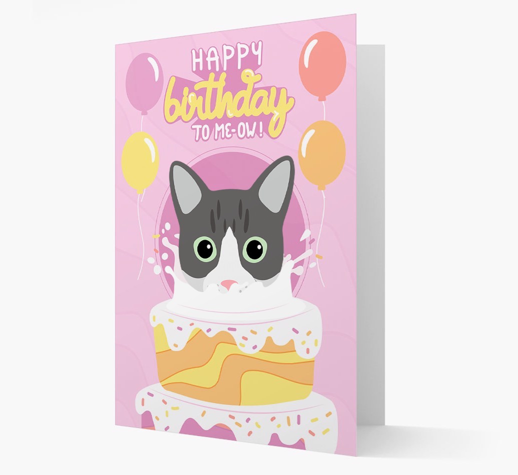 Happy Birthday To Meow: Personalised {breedCommonName} Card