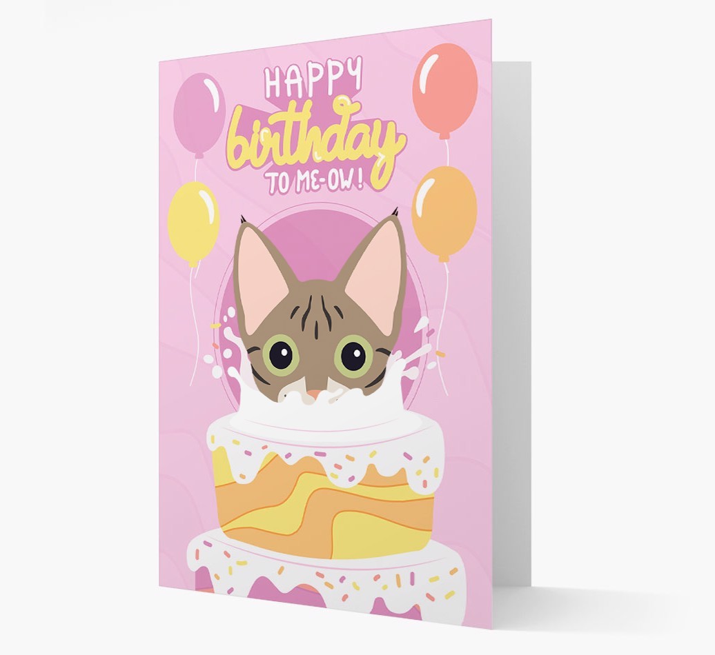 Happy Birthday To Meow: Personalised {breedCommonName} Card