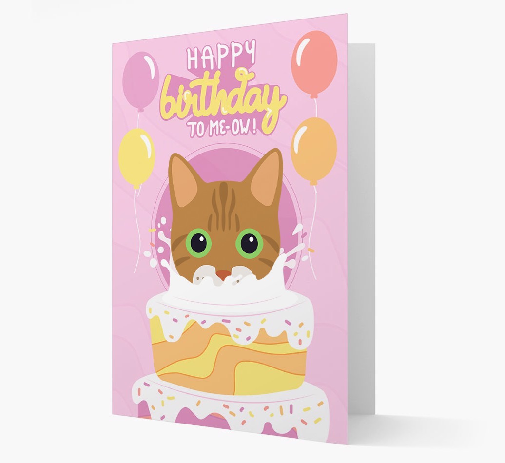 Happy Birthday To Meow: Personalised {breedCommonName} Card