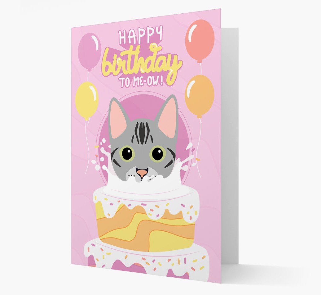 Happy Birthday To Meow: Personalised {breedCommonName} Card