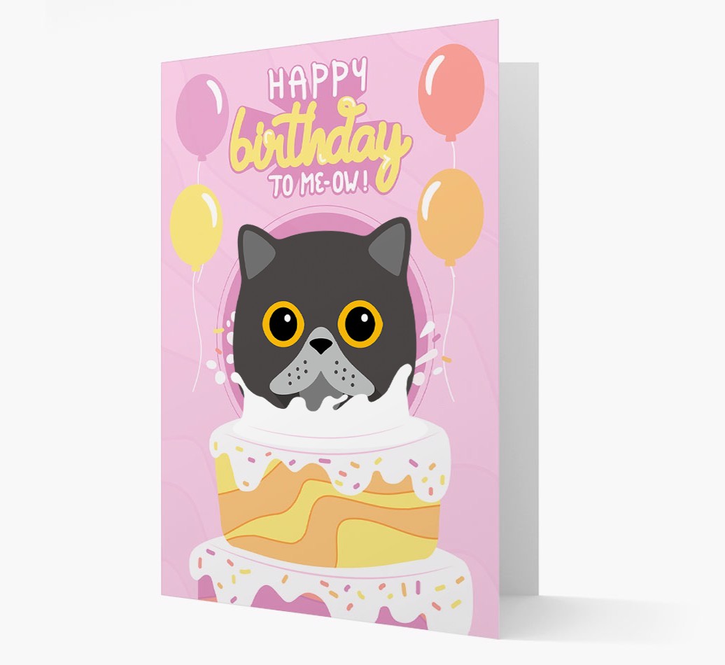 Happy Birthday To Meow: Personalised {breedCommonName} Card