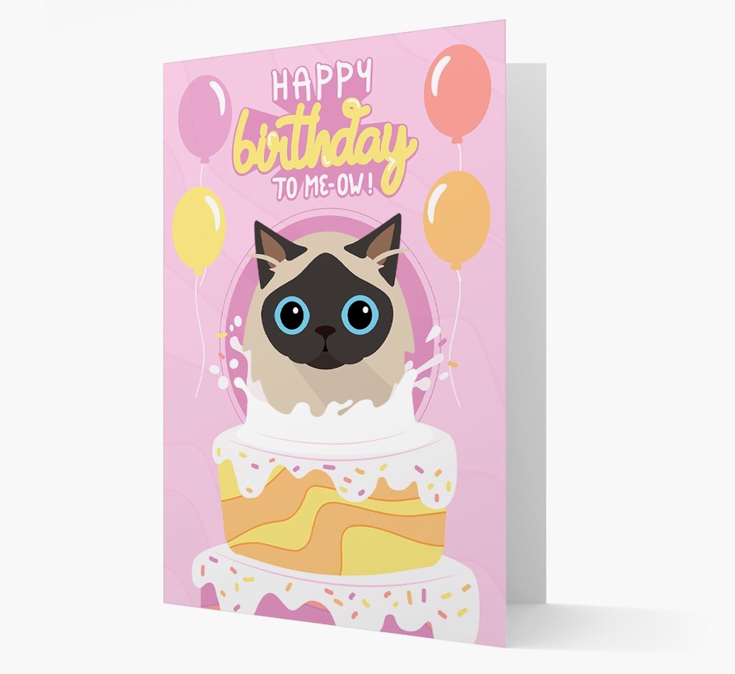 Happy Birthday To Meow: Personalised {breedCommonName} Card